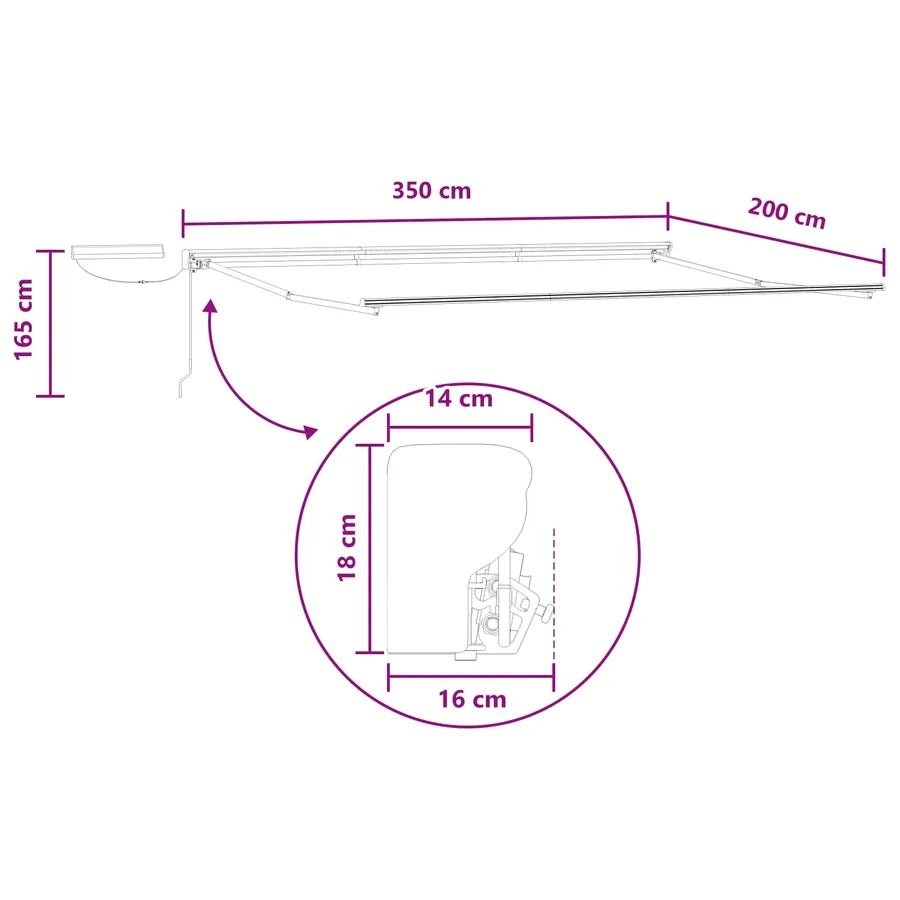 Auvent rétractable électrique Sable 3,5 x 2 m - 9