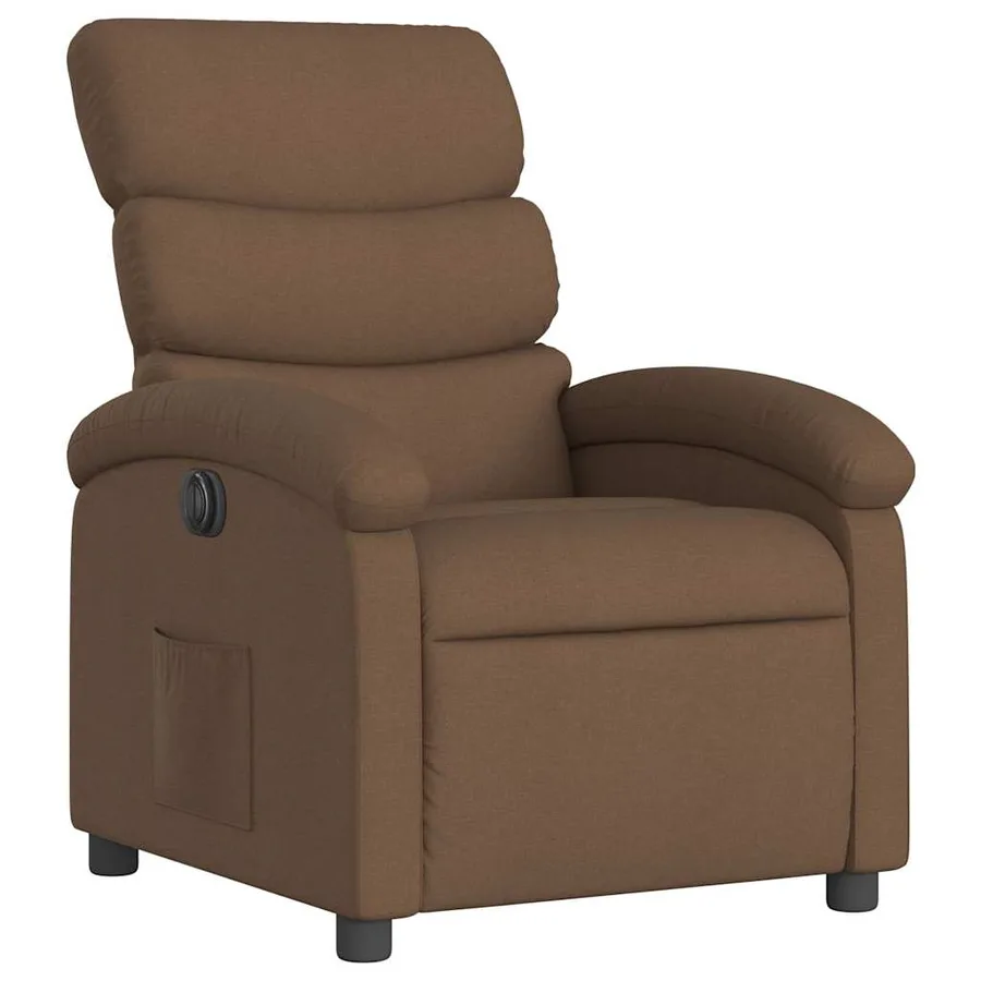 Fauteuil inclinable électrique Marron Tissu - 4