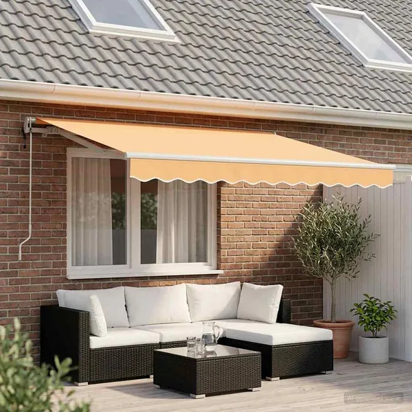 Auvent Rétractable Sable 3,5 x 2 m tissu
