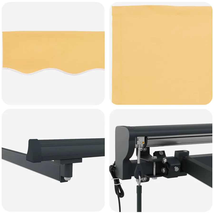 Auvent rétractable Sable 3,5 x 2,5 m Polyester et Aluminium - 4