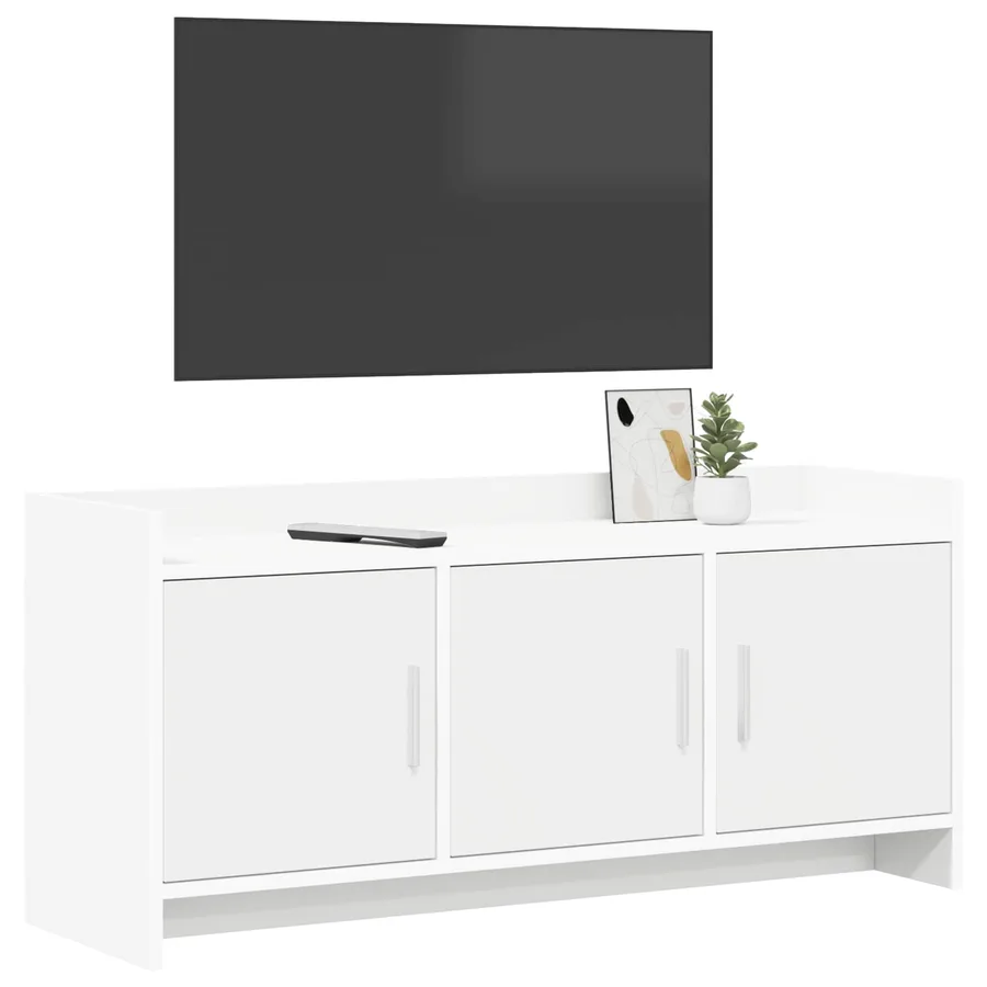 Meuble TV 102 x 33 x 47 cm Blanc Bois d'ingénierie - 3