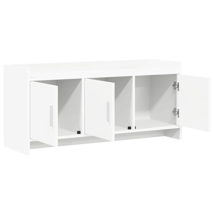 Meuble TV 102 x 33 x 47 cm Blanc Bois d'ingénierie - 4