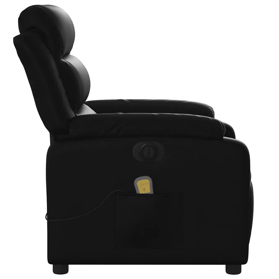 Fauteuil de massage inclinable électrique noir similicuir - 10