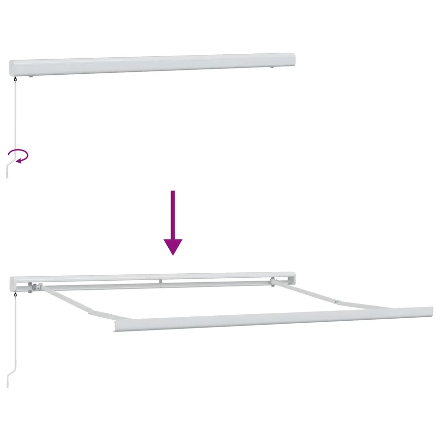 Auvent rétractable Gris clair et blanc 350 x 250 cm - 5