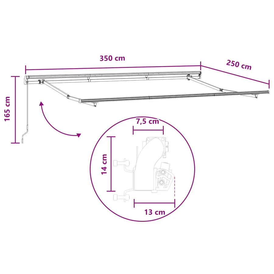 Auvent rétractable 2 pc Gris clair et blanc 3,5 x 2,5 m - 6