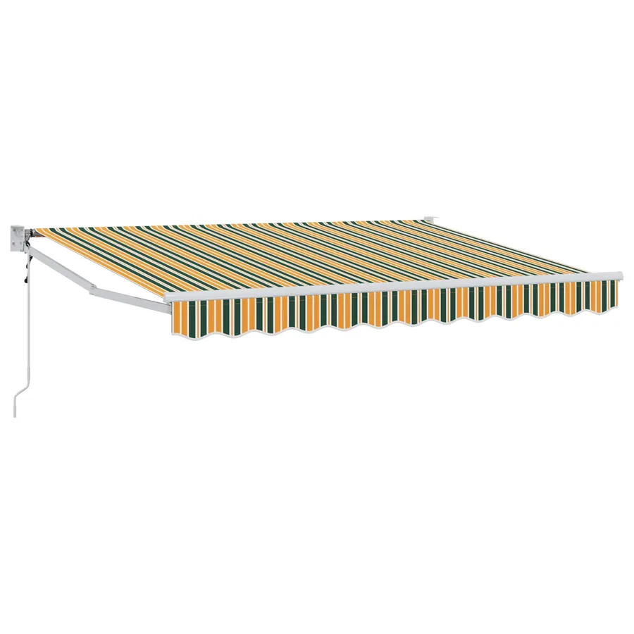 Auvent rétractable Vert et jaune 2,5 x 2 m Polyester et métal - 2