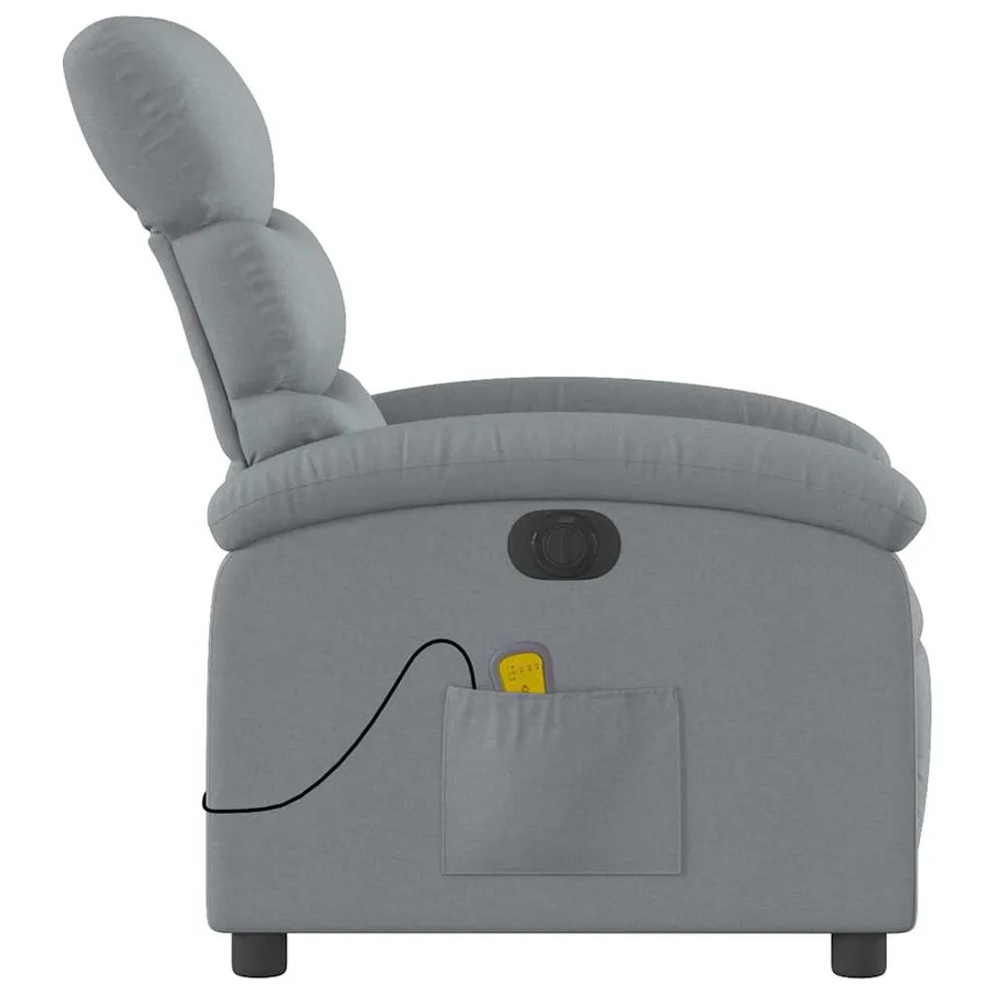 Fauteuil de massage inclinable électrique gris clair tissu - 10