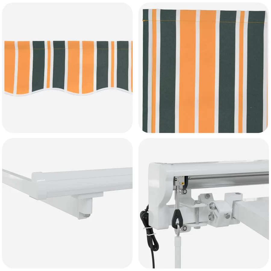 Auvent rétractable électrique Vert, Jaune, Blanc 2,5 x 2 m - 7