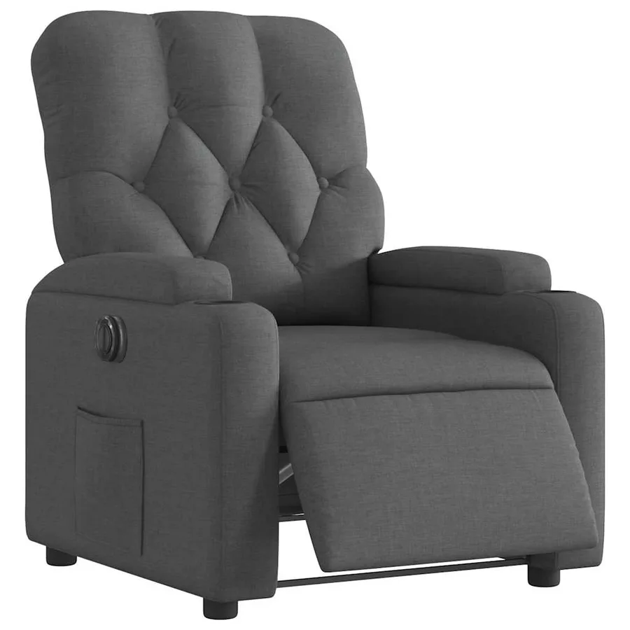 Fauteuil inclinable électrique Gris foncé Tissu - 3