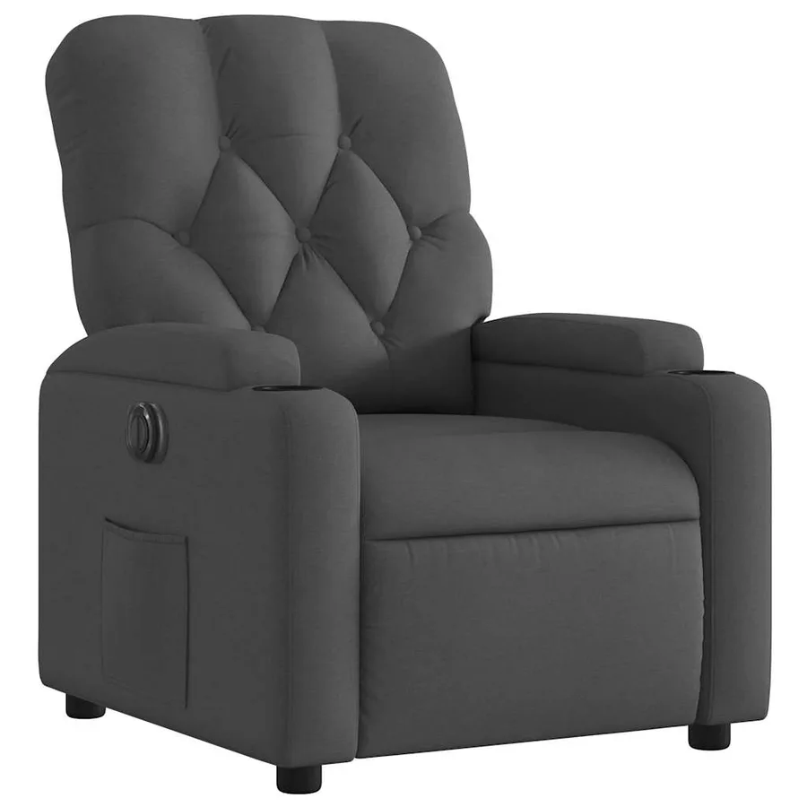 Fauteuil inclinable électrique Gris foncé Tissu - 4