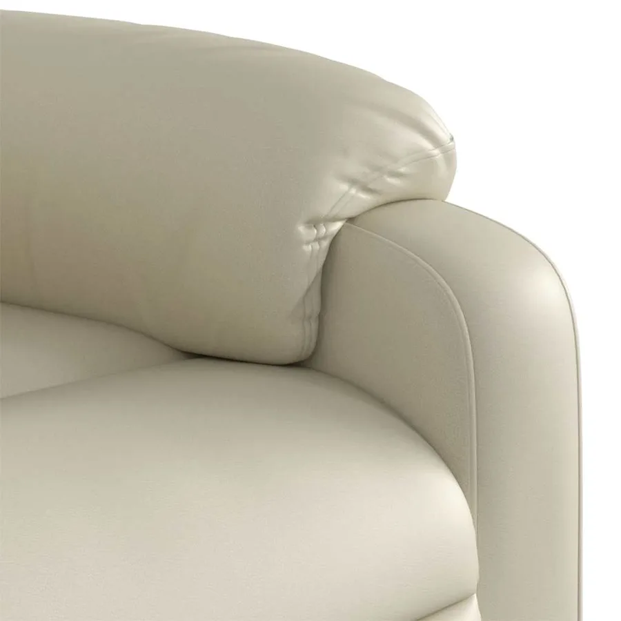 Fauteuil inclinable électrique Crème Similicuir - 11