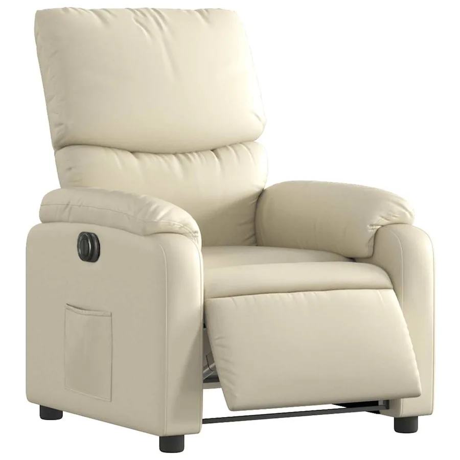 Fauteuil inclinable électrique Crème Similicuir - 3