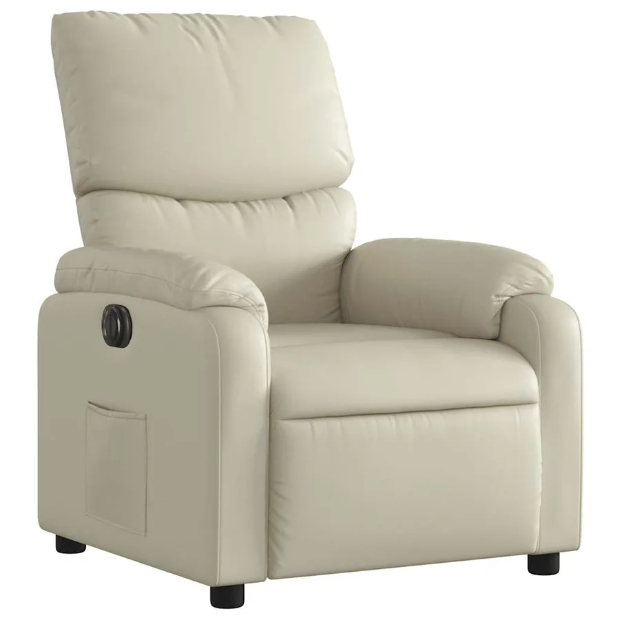 Fauteuil inclinable électrique Crème Similicuir - 4