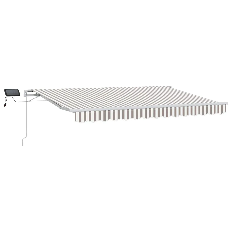 Auvent rétractable Gris clair et blanc 450 × 350 cm - 2