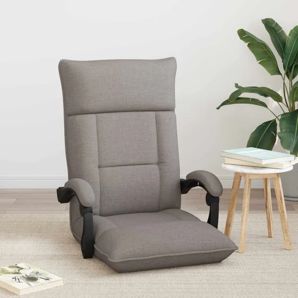 Fauteuil de sol ajustable Taupe Tissu