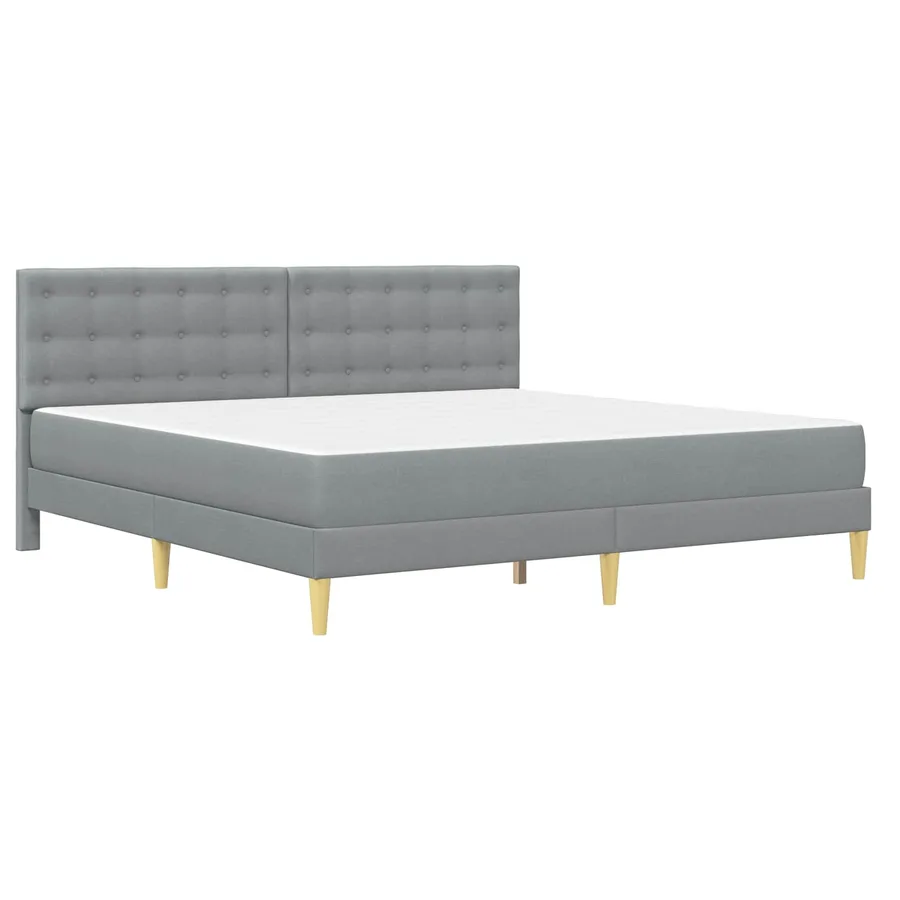 Cadre de lit avec matelas Gris clair 180 x 200 cm tissu - 3
