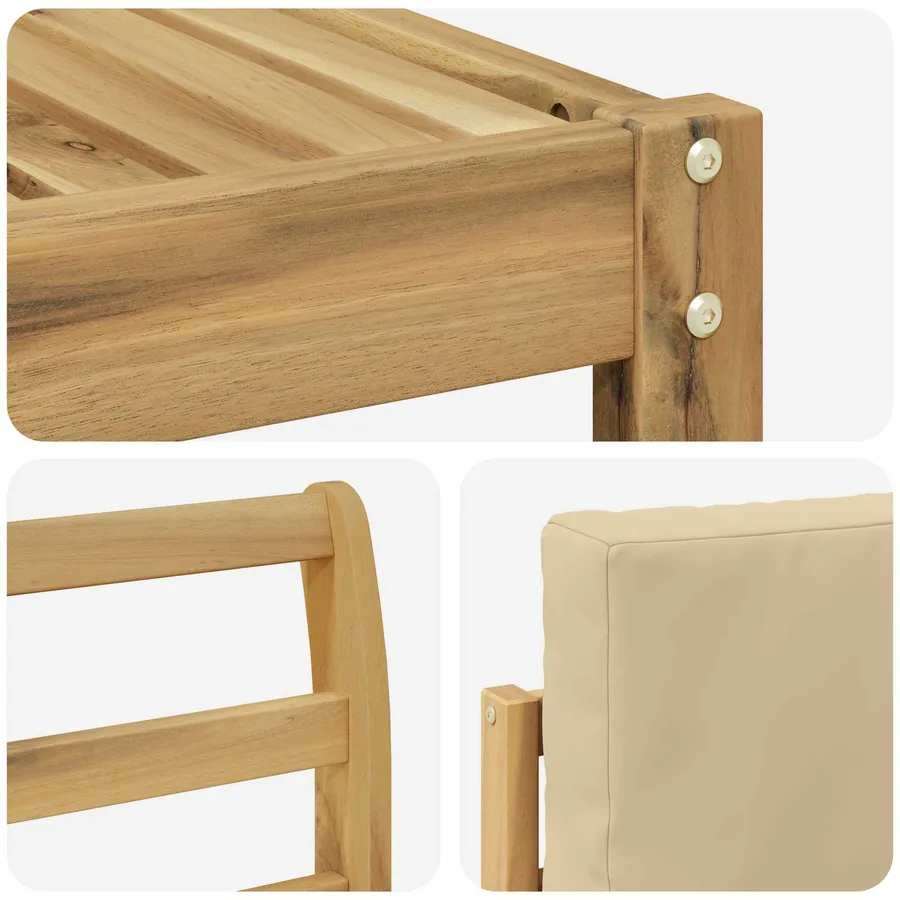 Ensemble de canapés d'extérieur 5 pcs Blanc et Beige - 5