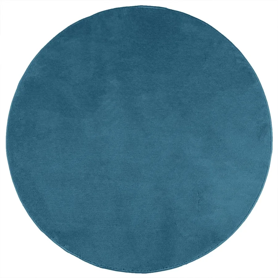 Tapis OVIEDO à poils courts turquoise Ø 160 cm - 2