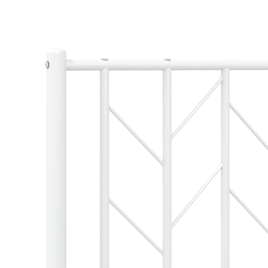 Cadre de lit métal sans matelas et tête de lit blanc 120x190 cm - 8