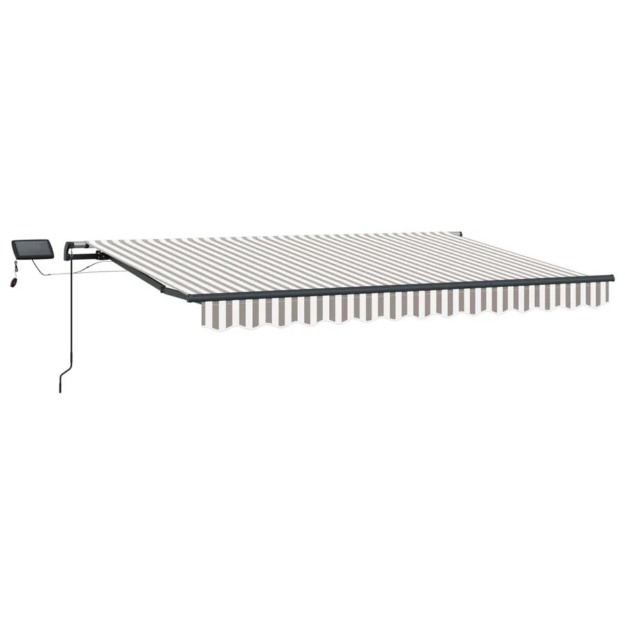 Auvent rétractable Gris clair et blanc 600 × 300 cm - 2