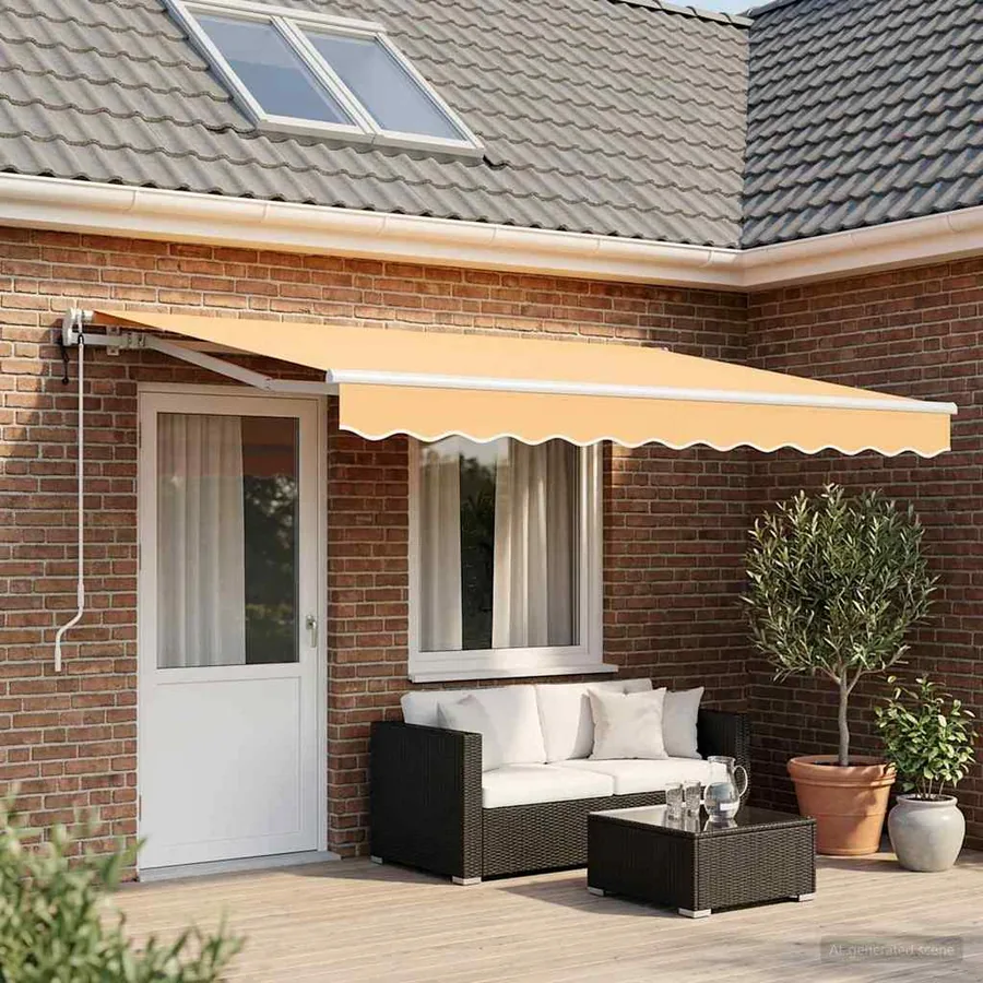 Auvent rétractable Sable 500 × 350 cm Polyester