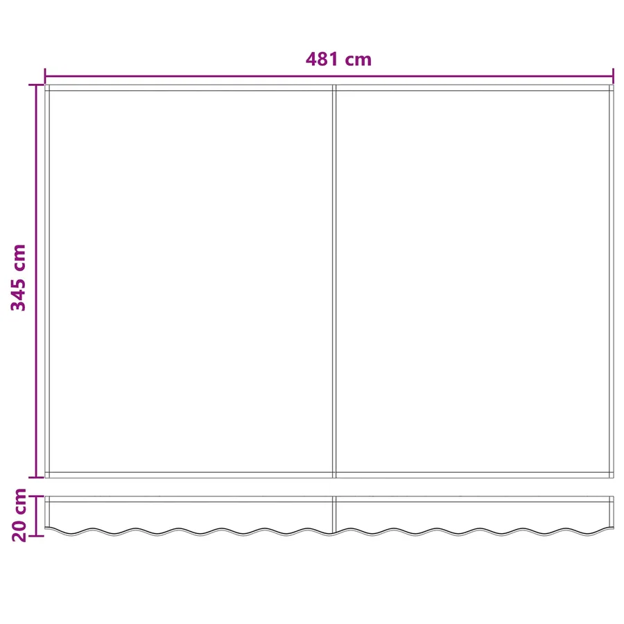 Auvent rétractable Sable 500 × 350 cm Polyester - 14