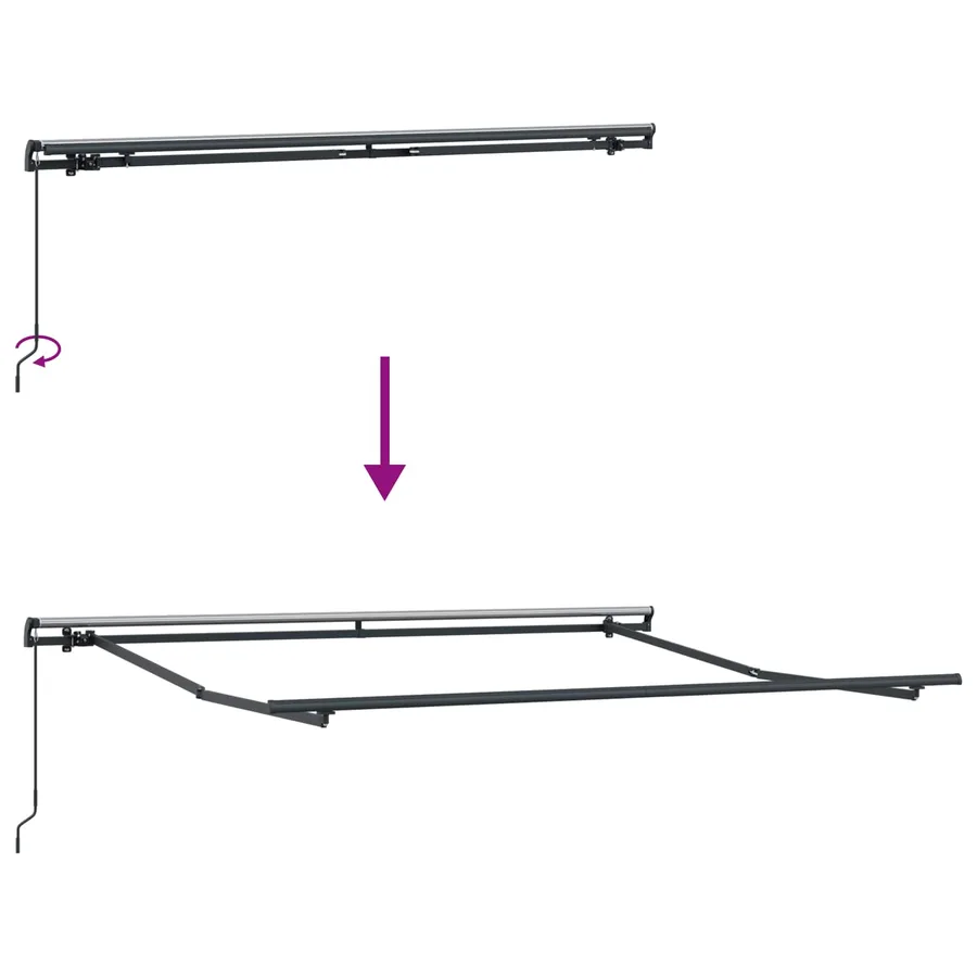 Auvent rétractable Sable 600 × 300 cm Polyester et Aluminium - 5