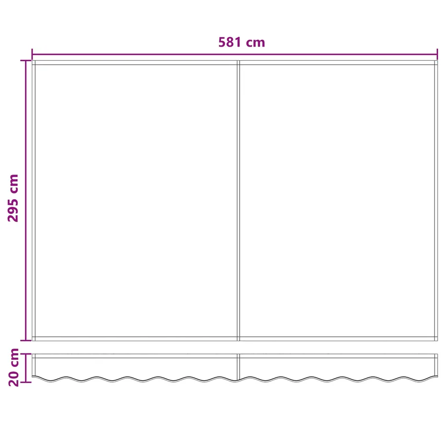 Auvent rétractable Sable 600 × 300 cm Polyester et Aluminium - 8