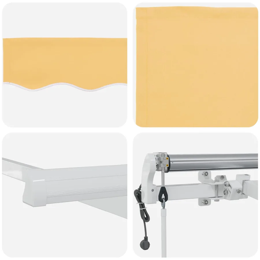 Auvent rétractable Sable 500 × 300 cm Tissu et Aluminium - 4