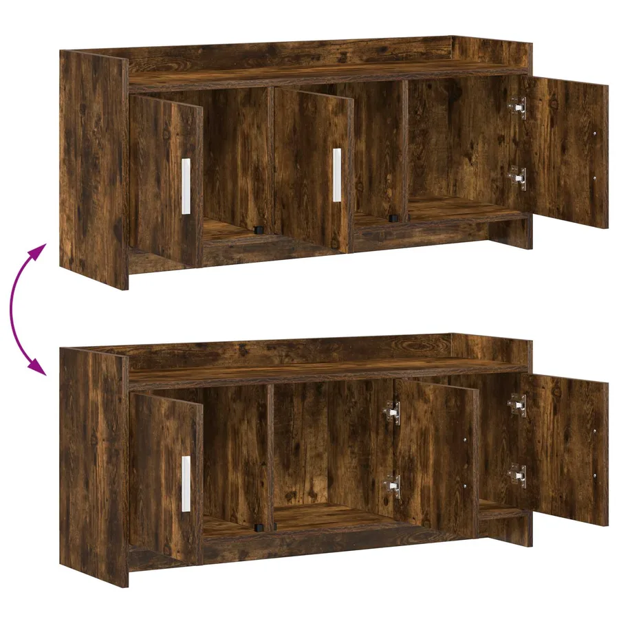 Meuble TV 102 x 33 x 47 cm Chêne fumé Bois d'ingénierie - 9