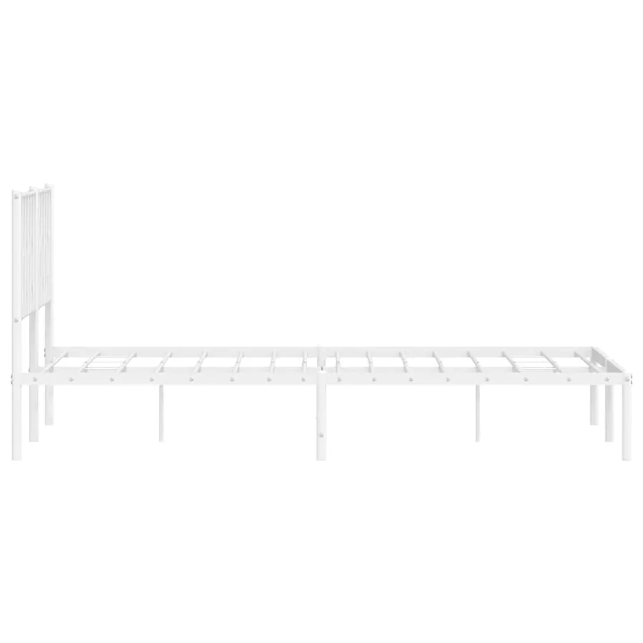 Cadre de lit métal sans matelas et tête de lit blanc 150x200 cm - 7
