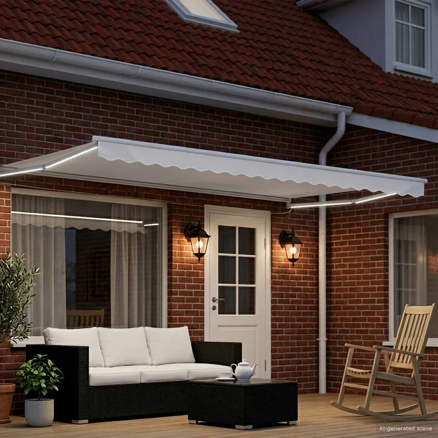 Auvent rétractable électrique Blanc 5 x 3 m - 3