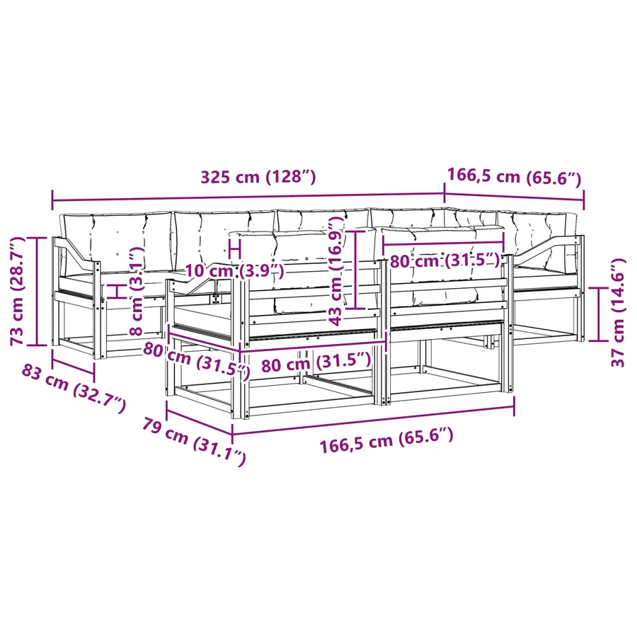Ensemble de canapés d'extérieur 6 pcs Blanc et anthracite - 7