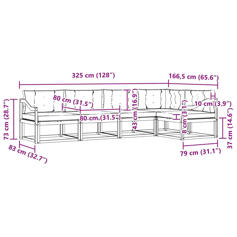 Ensemble de canapés d'extérieur 4 pcs Blanc et anthracite - 8