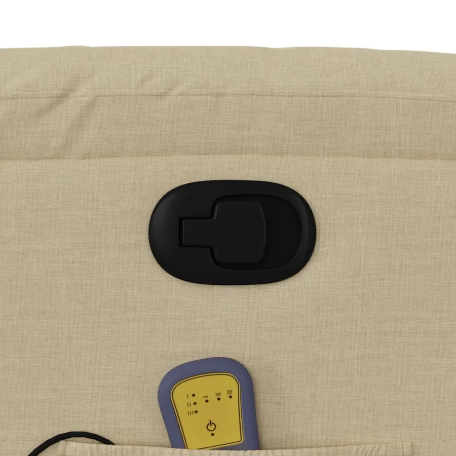 Fauteuil inclinable de massage crème tissu - 10