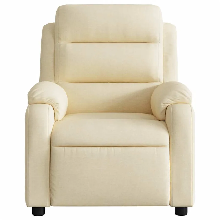Fauteuil inclinable de massage crème tissu - 7