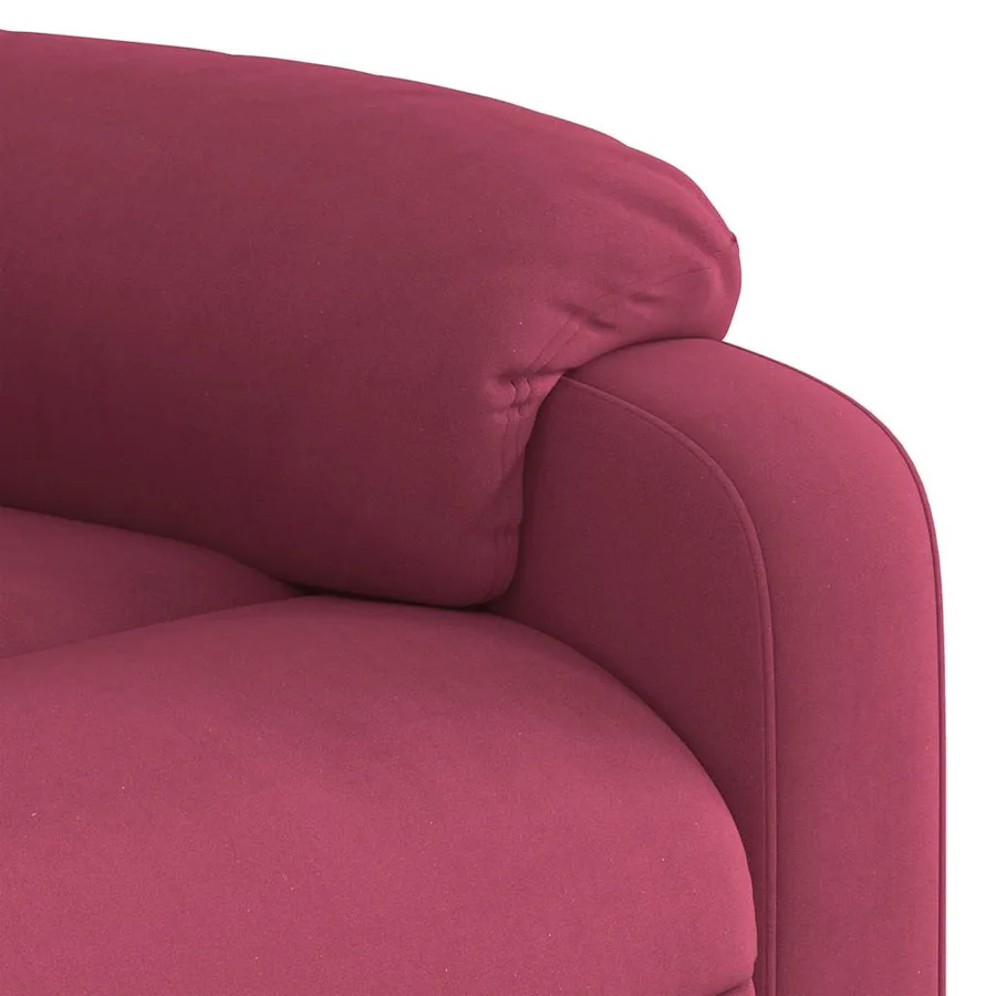 Fauteuil inclinable électrique rouge bordeaux velours - 11