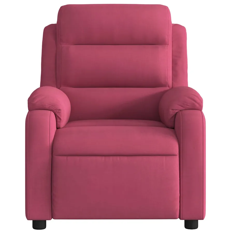 Fauteuil inclinable électrique rouge bordeaux velours - 9