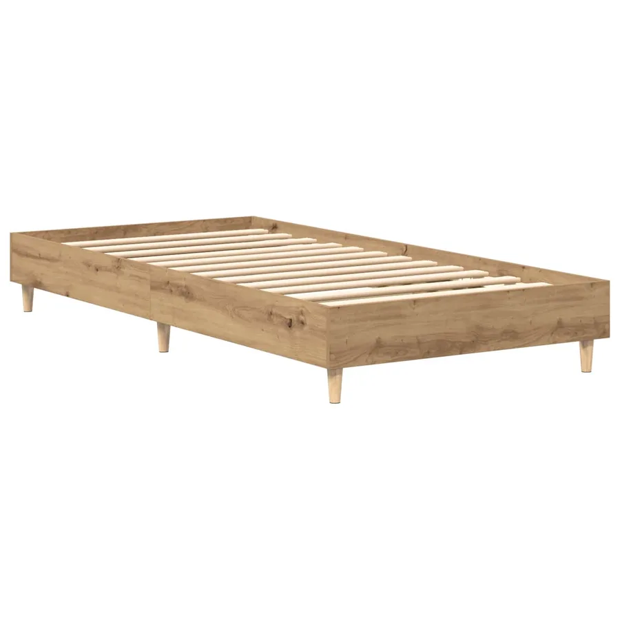 Cadre de lit Chêne artisanal 80 x 200 cm Bois d'ingénierie - 2