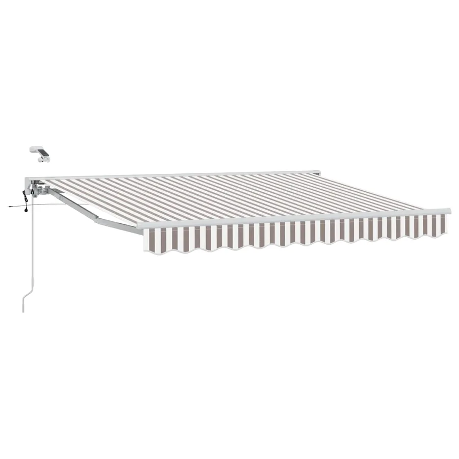 Auvent rétractable électrique Gris clair et blanc 5 × 3,5 m - 2
