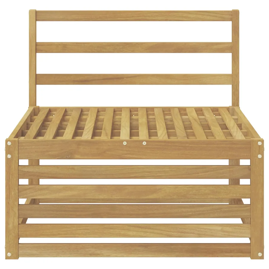 Sofa de milieu extérieur Bois d'Acacia Massif Blanc - 3