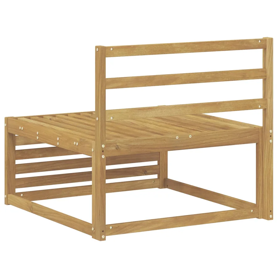 Sofa de milieu extérieur Bois d'Acacia Massif Blanc - 5