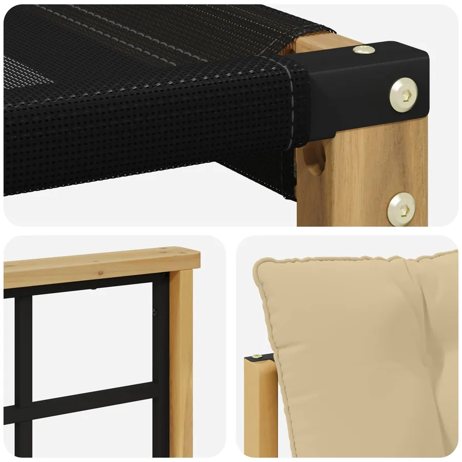 Ensemble de canapés d'extérieur 3 pcs Blanc et Beige - 5