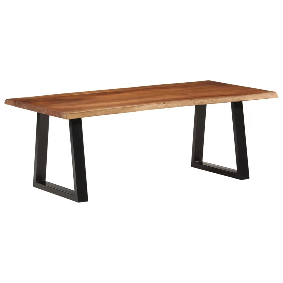 Table basse marron miel 110x55x40 cm bois massif d'acacia - 10
