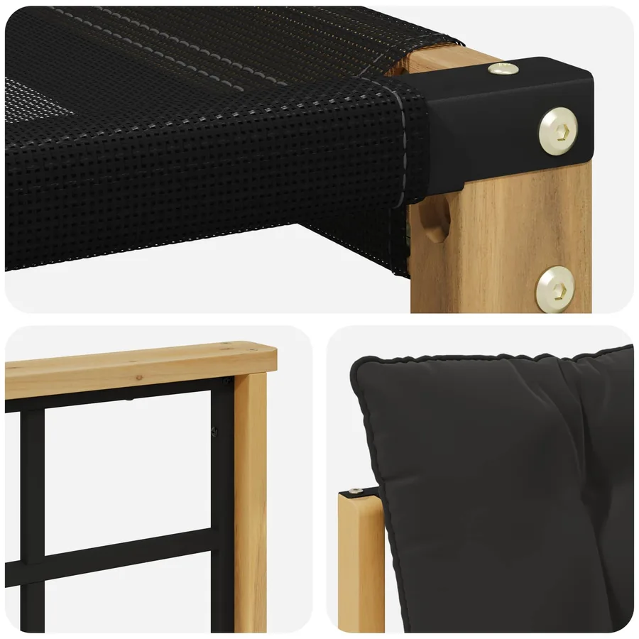 Ensemble de canapés d'extérieur 8 pcs Blanc et noir - 9