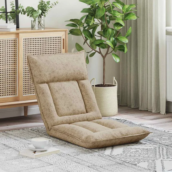 Fauteuil de sol ajustable Gris clair Tissu