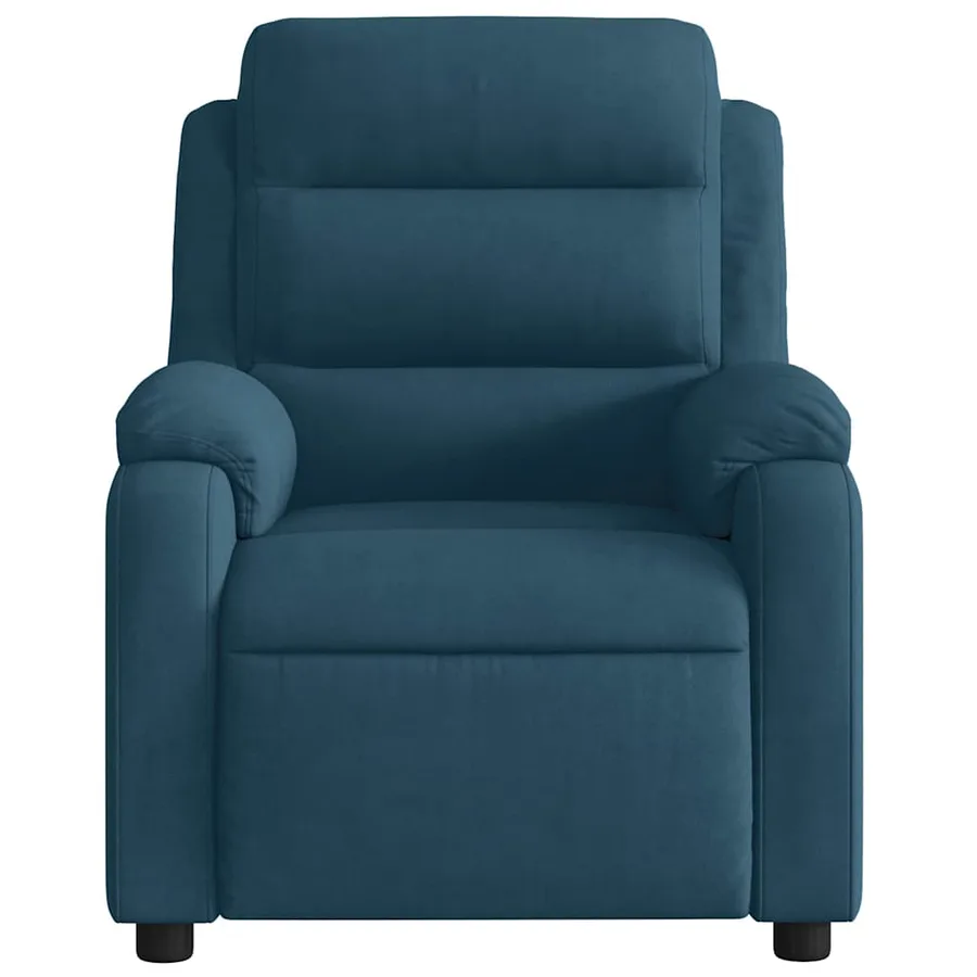 Fauteuil inclinable électrique bleu velours - 6
