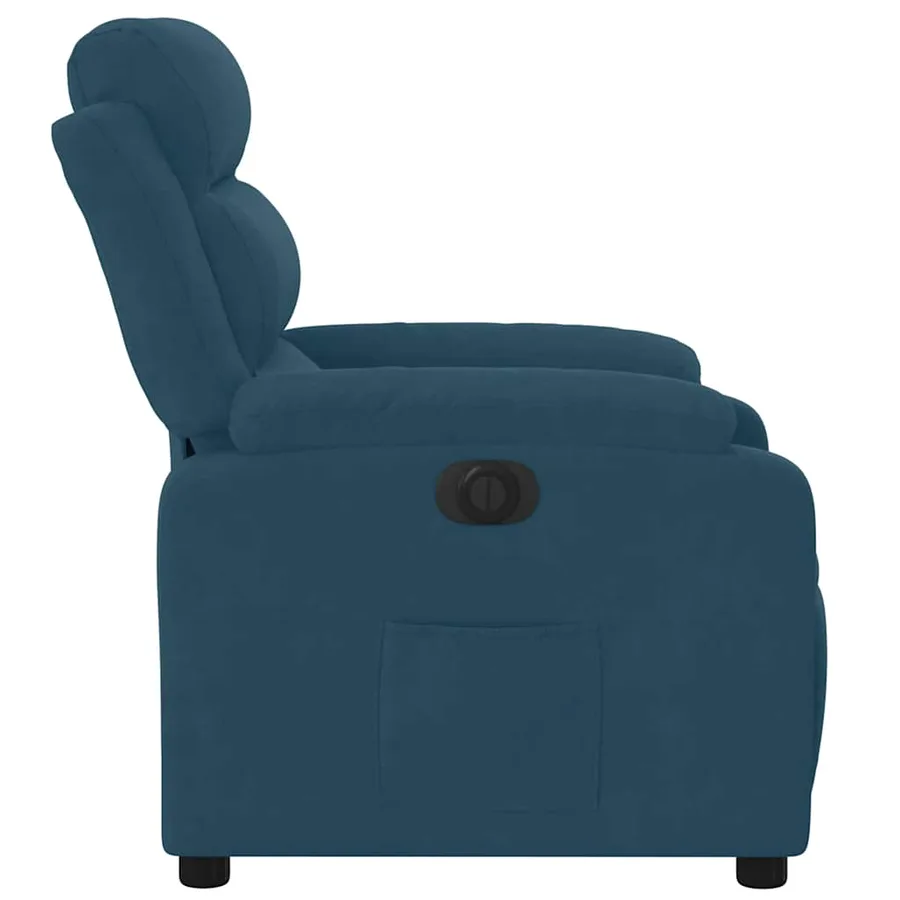 Fauteuil inclinable électrique bleu velours - 7