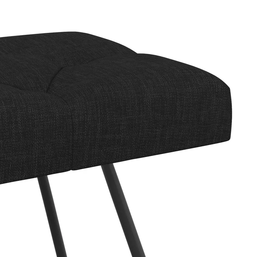 Banc avec capitonnage bouton Noir 110 x 40 x 46 cm Tissu - 6