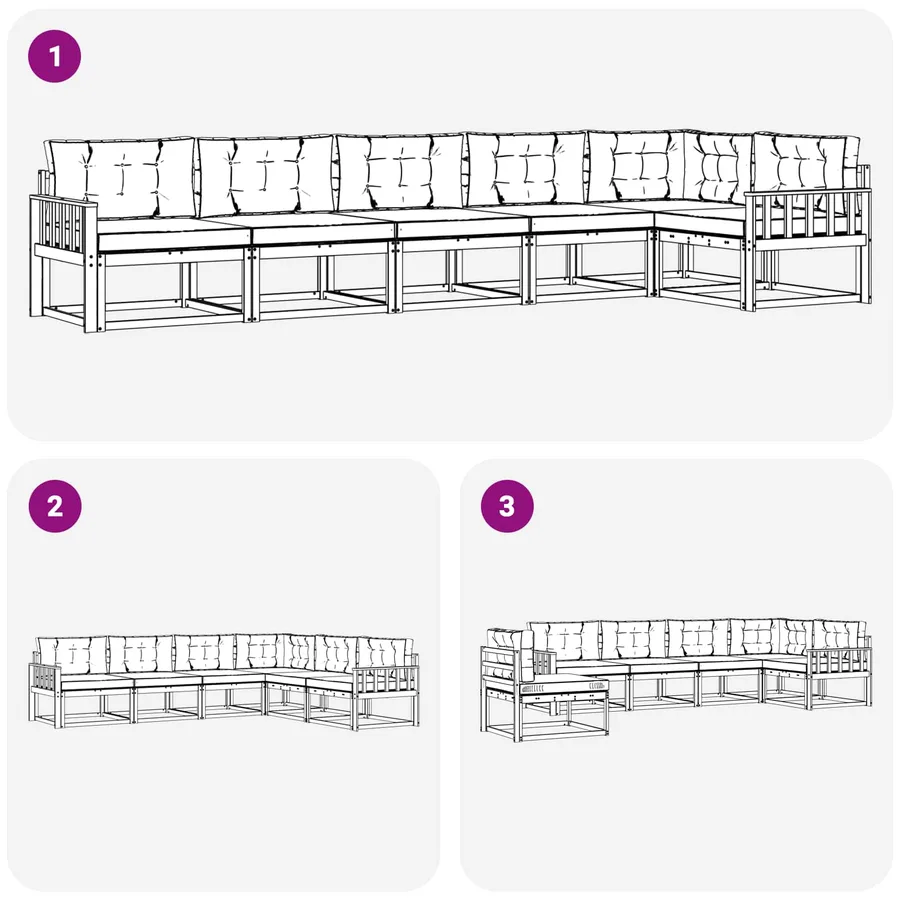 Ensemble de canapés d'extérieur 4 pcs Blanc et anthracite - 7
